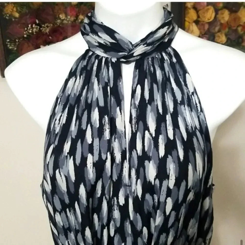 Twist-Neck Satin Banana Republic Dress - Picture 13 of 14